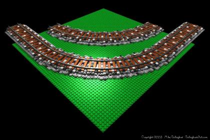 LEGO rail from Misc Custom LEGO Roads RR_Ballast_05.jpg - LEGO rail road ballasted curve
