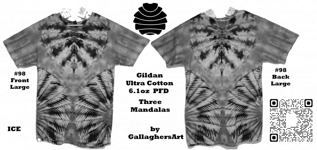 98 ga from Tie Dyenied #98 L Mandala x3, Dots, Gildan Ultra Cotton 6.1oz, PFD GallaghersArt_98_ga.jpg - #98 This Item is For Sale on Etsy. L Mandala x3, Dots, Gildan Ultra Cotton 6.1oz, PFD.