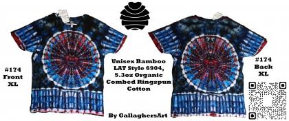 174 ga from Tie Dyenied #174 XL Bamboo, Dyenied Mandala and Dyenied Spirals, Unisex Bamboo 5.3oz Tee LAT Style 6904 Combed Ringspun Cotton 174_ga.jpg - #174 XL