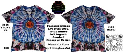 Gallaghersart 126 ga from Tie Dyenied #126 XL Mandala Slots, Unisex Bamboo / Ringspun Cotton 5.3oz gallaghersart_126_ga.jpg - #126 XL 