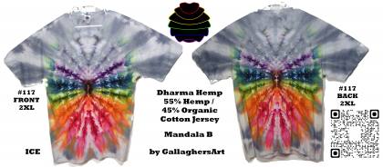 Gallaghersart 117 ga from Tie Dyenied #117 2XL  Mandala Hemp and Organic Cotton 7.5 oz T-Shirt  gallaghersart_117_ga.jpg - #117 2XL