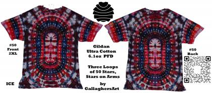 Gallaghersart 50 ga from Tie Dyenied #50 XXL Stars v2 50x3, Stars v2 on Arms Tie Dye Gildan Ultra Cotton 6.1oz, PFD gallaghersart_50_ga.jpg - #50 2XL