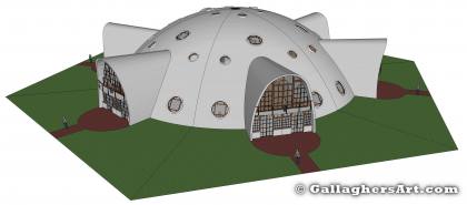 Gallaghersart dome v8 frame full 3d from MultiFamily Dome in 3D GallaghersArt_gallaghersart_dome_v8_frame_full_3d.jpg - Side view of complete dome