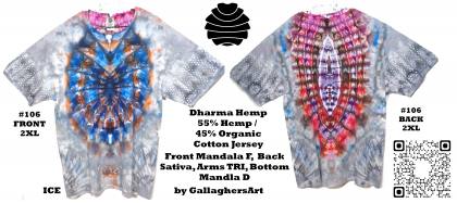 Gallaghersart 106 ga from Tie Dyenied #106 2XL Mandala v4 (F), Sativa (B), TRI and Slots, Hemp 7.5 oz gallaghersart_106_ga.jpg - #106 2XL