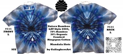 Gallaghersart 111 ga from Tie Dyenied #111 Large Mandala Slots. Unisex Bamboo / Ringspun Cotton 5.3oz gallaghersart_111_ga.jpg - #111 Large