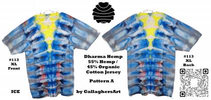 Gallaghersart 113 ga from Tie Dyenied #113 XL Pattern A. Hemp and Organic Cotton 7.5 oz T-Shirt gallaghersart_113_ga.jpg - #113 XL