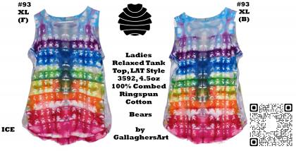 93 ga from Tie Dyenied #93 XL Shrooms and Bears Ladies Relaxed Tank Top, 4.5oz 100% Combed Ringspun Cotton. 93_ga.jpg - #93 XL This Item is For Sale Ladies Relaxed Tank Top, LAT Style 3592, 4.5oz 100% Combed Ringspun Cotton.