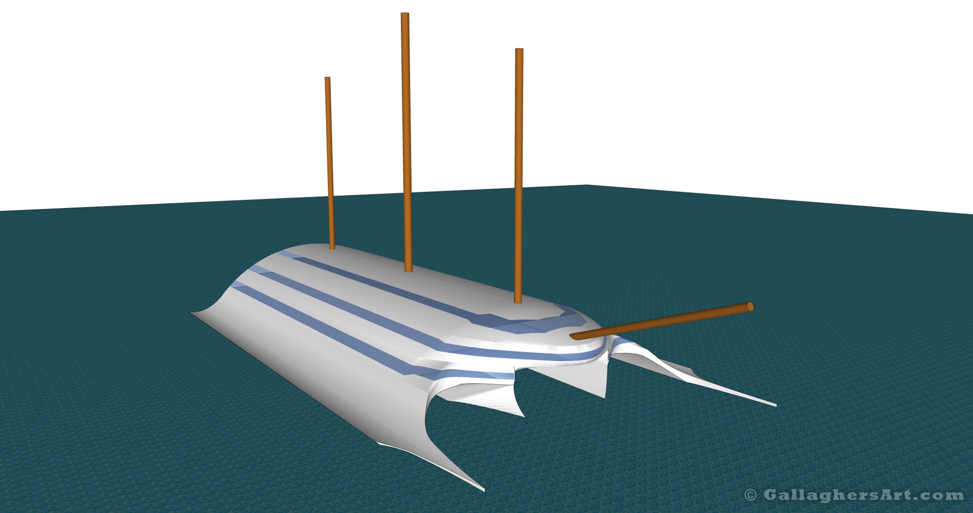 Gallaghersart sail 10fe sm from Multi Hull Tall Ship Idea  - At rest