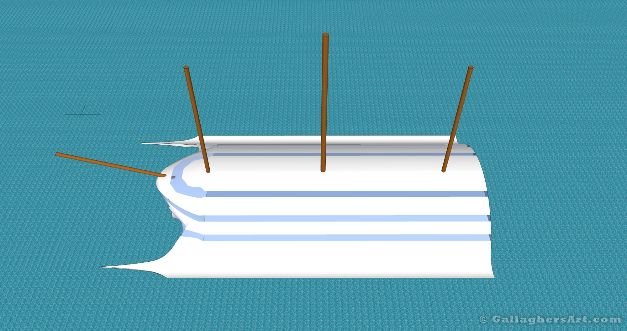 Gallaghersart sail 10m sm from Multi Hull Tall Ship Idea  - From above