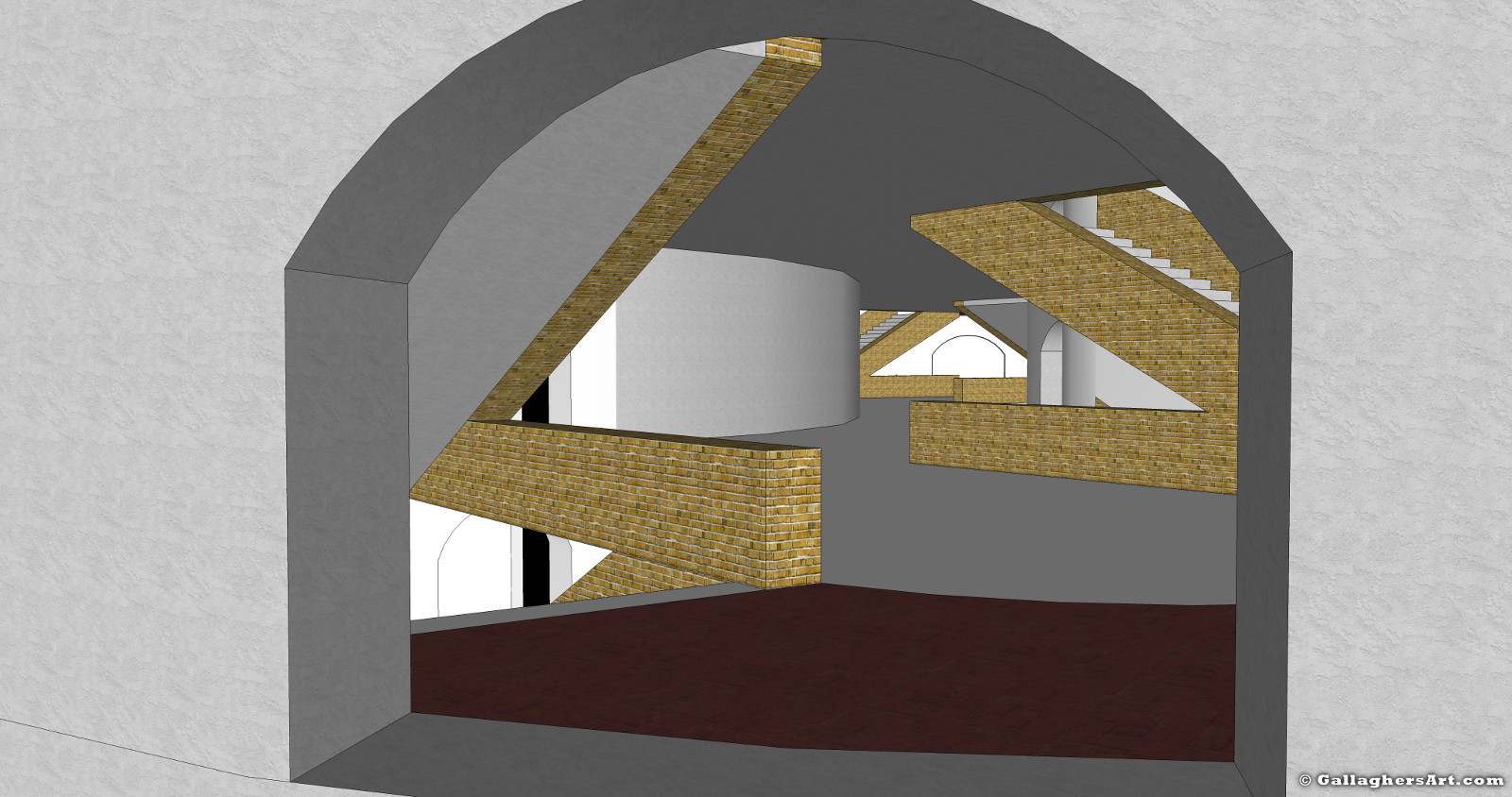 Gallaghersart ramp shaft 05e from Elevators and more idea  - View from one of the main staircases