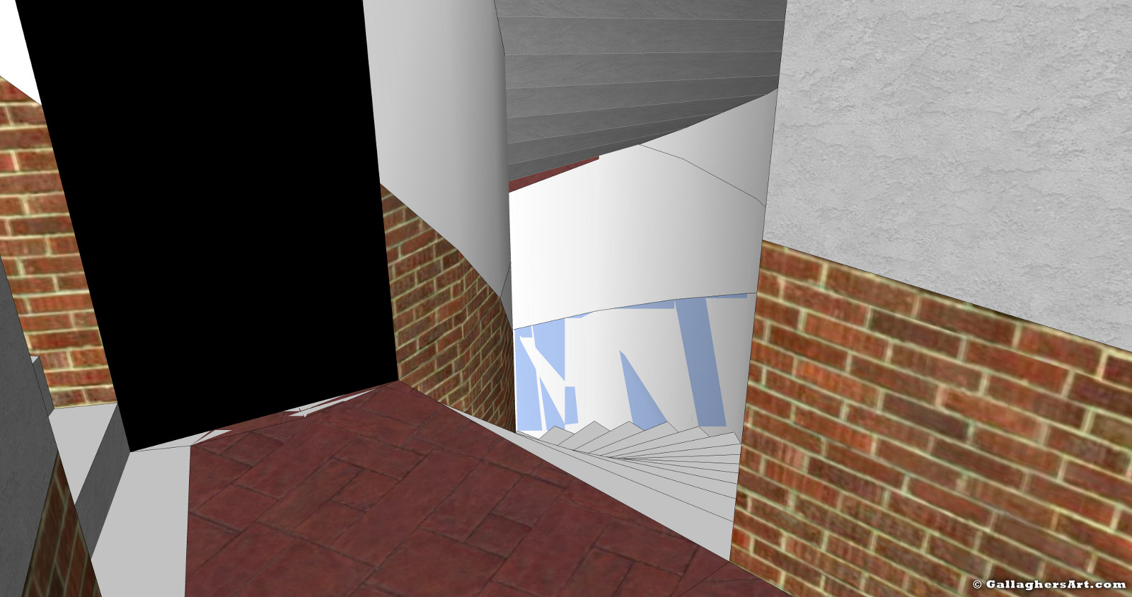 Gallaghersart ramp shaft 05g from Elevators and more idea  - View of one of the center 3 staircases along with access to center most shaft