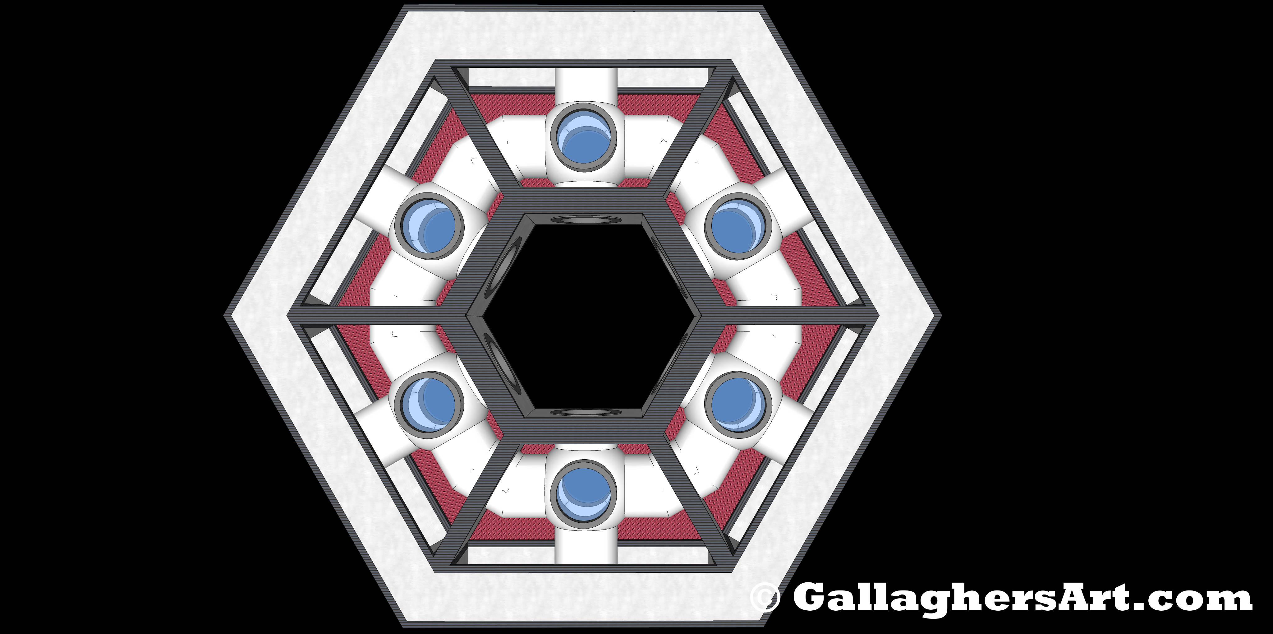 Gallaghersart middle 05 noside7 from Update on my Space Travel Idea  - View of the interior of a container junction module