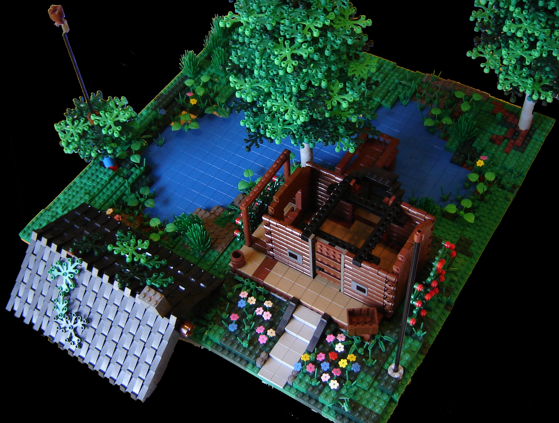 Gallaghersart lc 090330 c from LEGO Log Cabin version 5  - Complete LEGO Log Cabin scene with roof removed