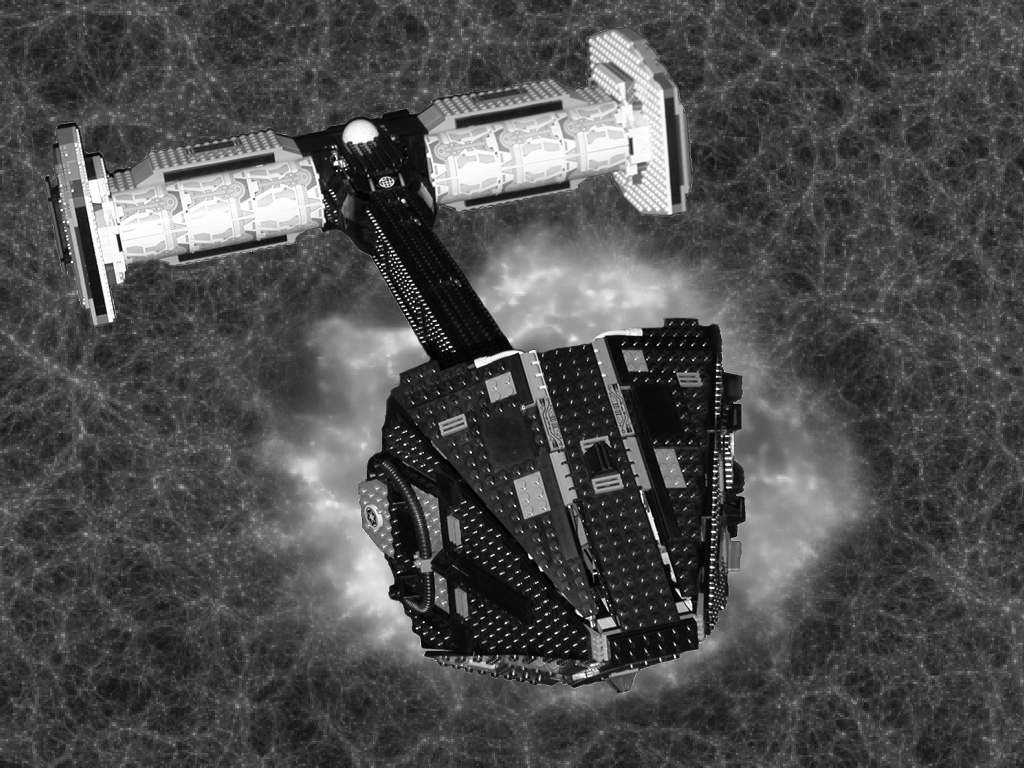 A in space2 from LEGO Space Mother Ship a_in_space2.jpg  - Spaceship with background Image
