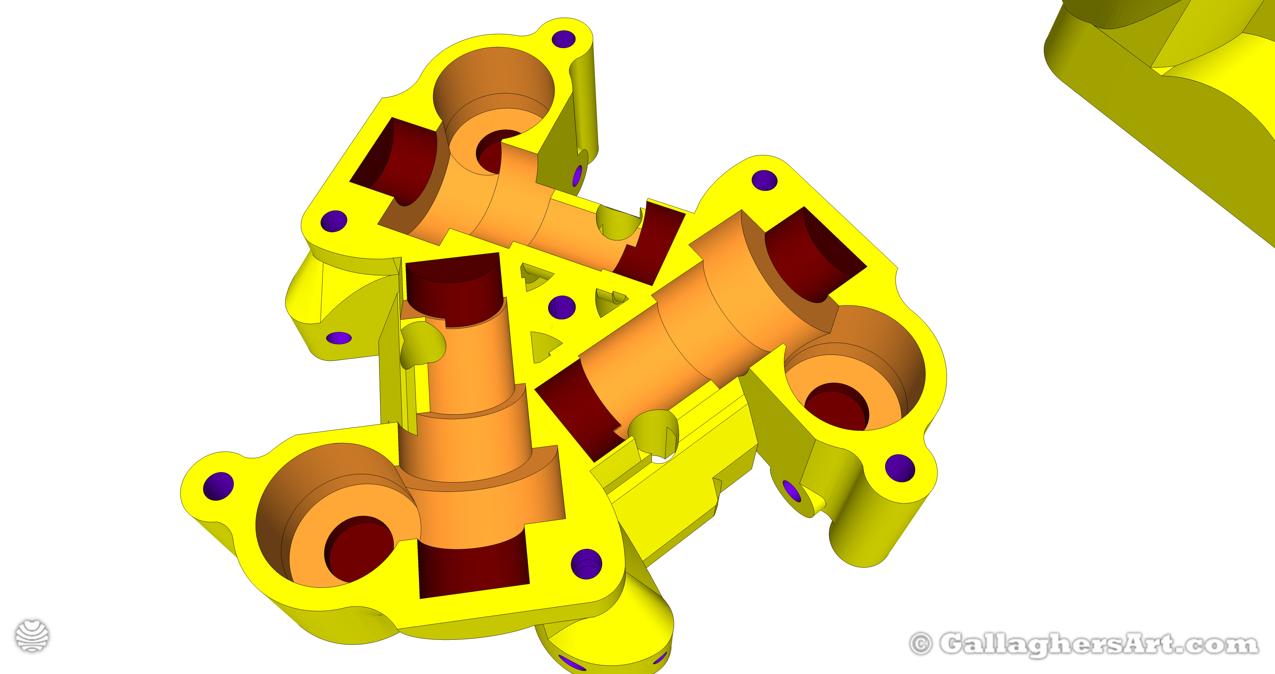 Gallaghersart gears 69 china 3in1 b3 from My 3D Printer Designs  - 3x Remote Large Dual Gears 1.0 20t Worm  Filament Extruder ver. 0.1 - Bottom Module