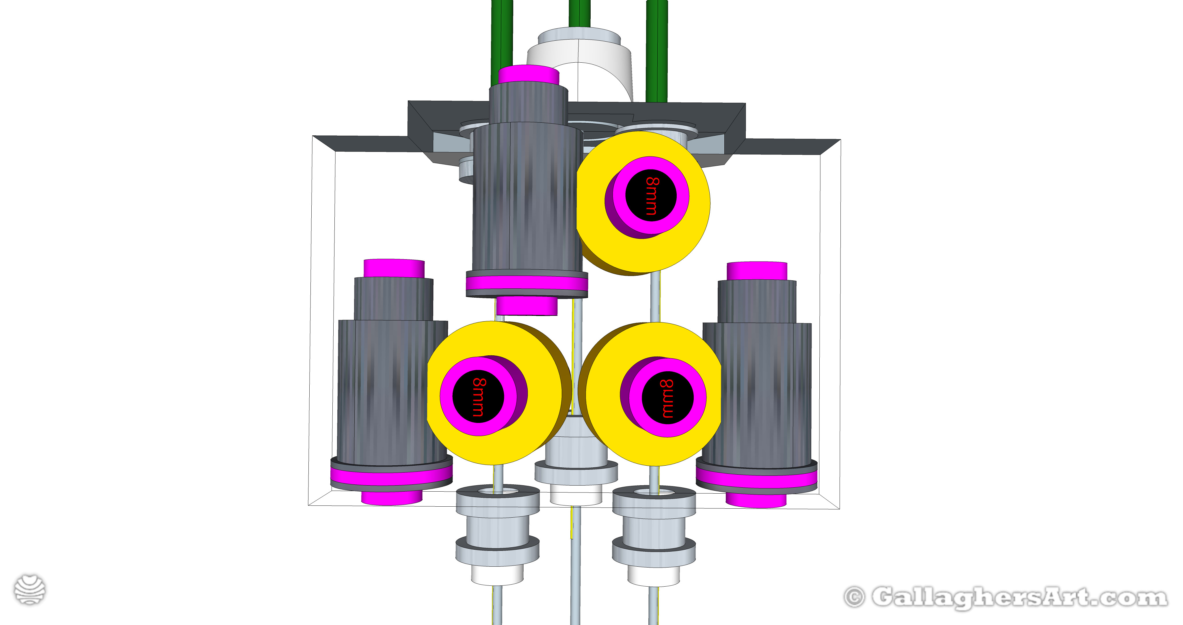 Gallaghersart gears 69 china c from My 3D Printer Designs  - 3x Remote Large Dual Gears Filament Extruder ver. 0.01 - 3x 1.0 20t Worm with Large Dual Gears 