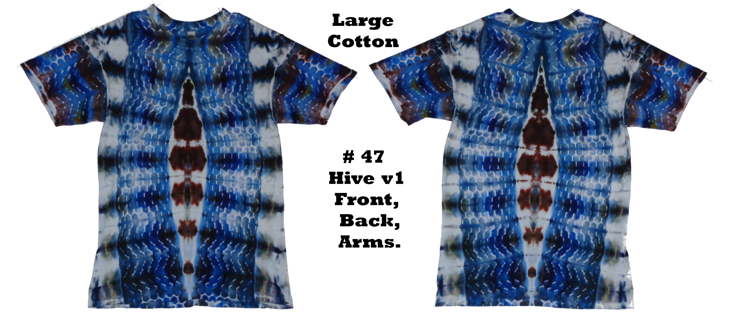 Gallaghersart shirts 01 47 sm from Tie Dyenied #47 Large Hive v1  Tie Dye Shirt  - #47