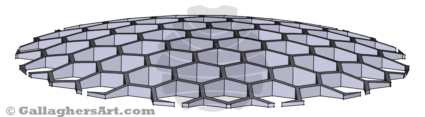 Gallaghersart hex support  dome from 3D Printable Parts for Dyer's  - Ver. #1 
