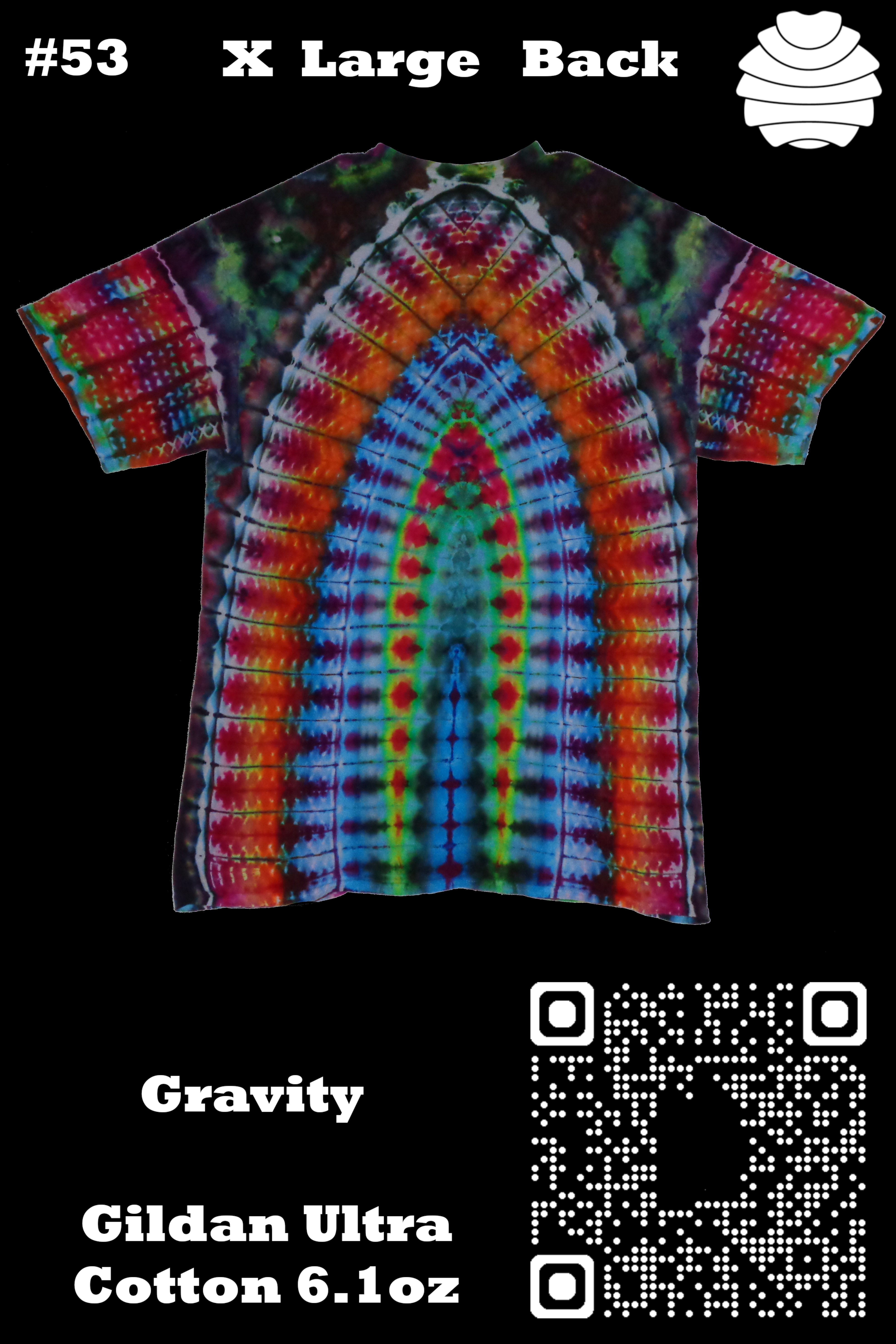 4x6 53 b from Tie Dyenied #53 XL TRI v1 Gravity v2 Tie Dye Shirt  - #53 XL