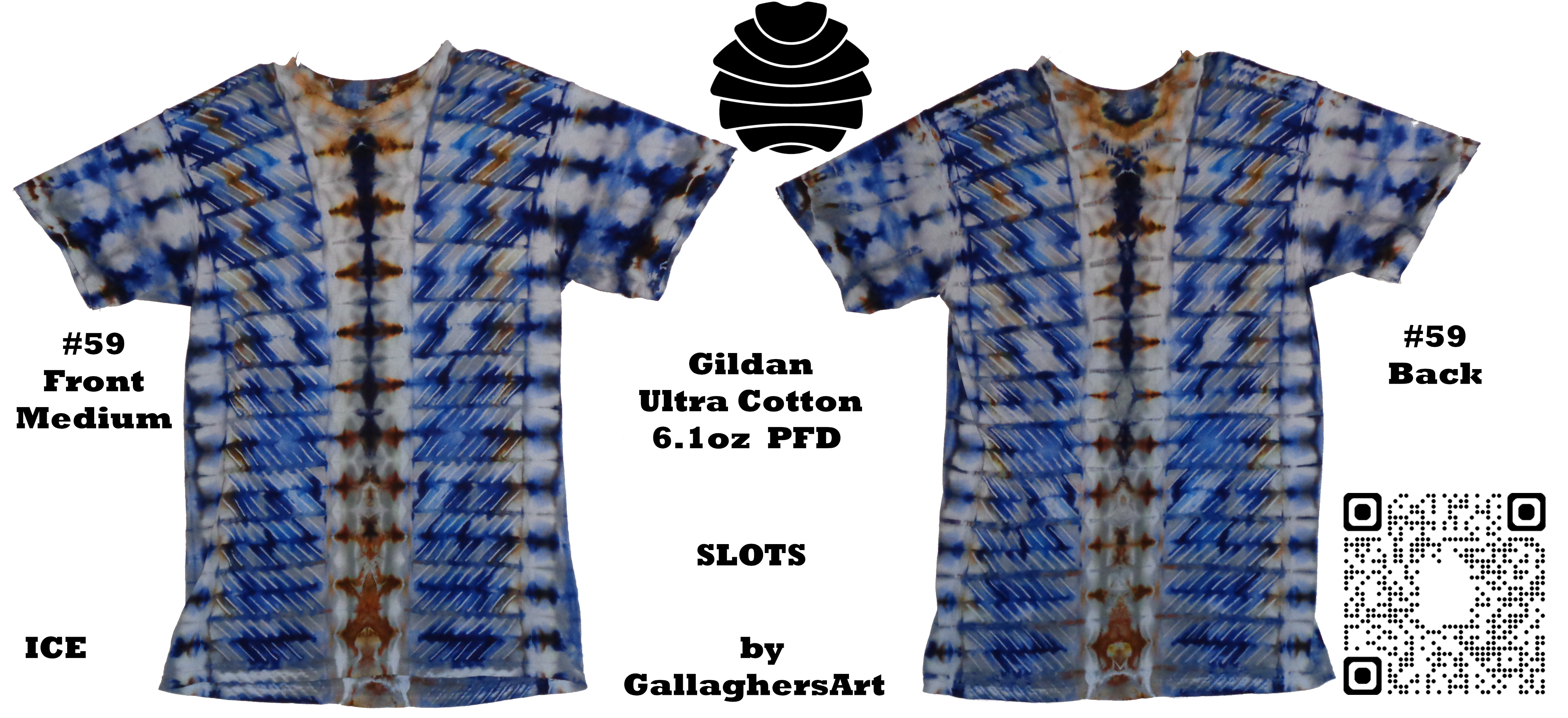 Gallaghersart 59 ga from Tie Dyenied #59 Slots v1 Front and Back Medium Tie Dye Shirt  - #59 Medium