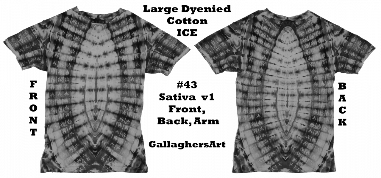Gallaghersart 43 esm from Tie Dyenied #43 Sativa v1 Front, Back, Arms Large Tie Dye Shirt gallaghersart_43_esm.png  - #43 Large