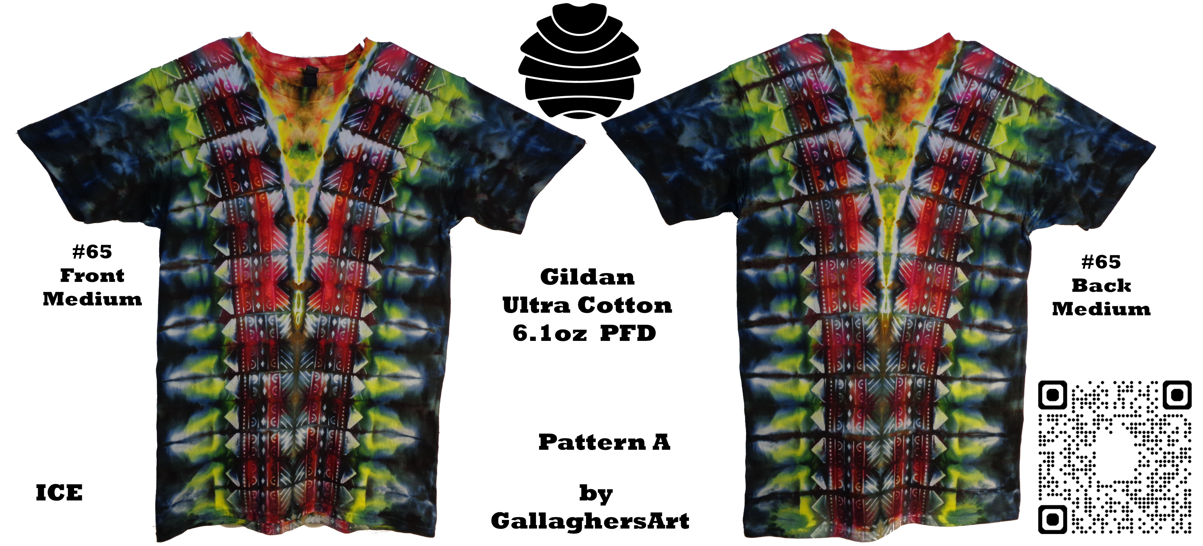 Gallaghersart 65 ga from Tie Dyenied #65 Medium, Pattern A  Tie Dye, Gildan Ultra Cotton 6.1oz, PFD  - #65 Medium