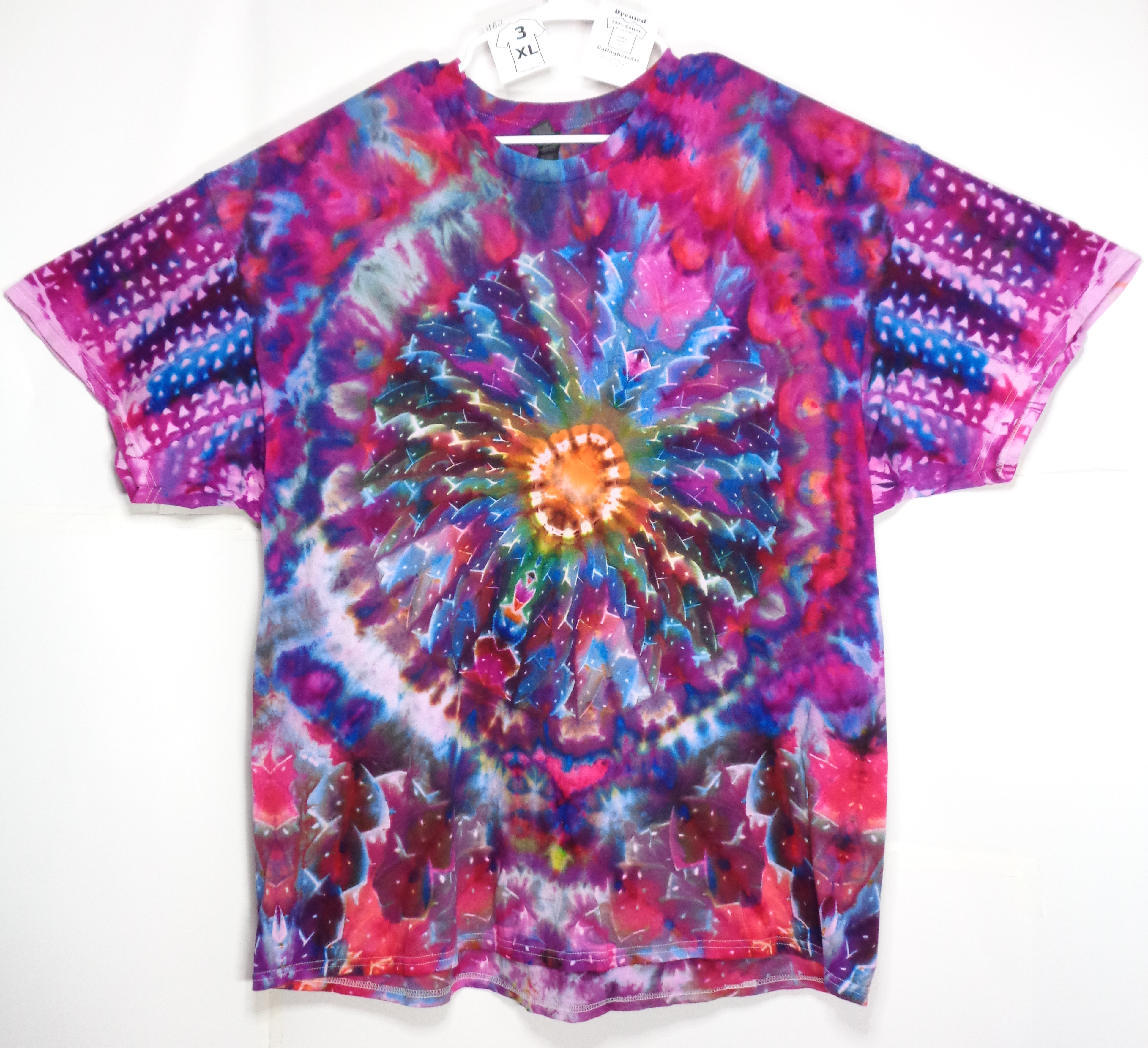 Gallaghersart 82 f from Tie Dyenied #82 3XL Dual Mandalas on slant with TRI, Gildan Heavy Cotton 5.3oz  - #82