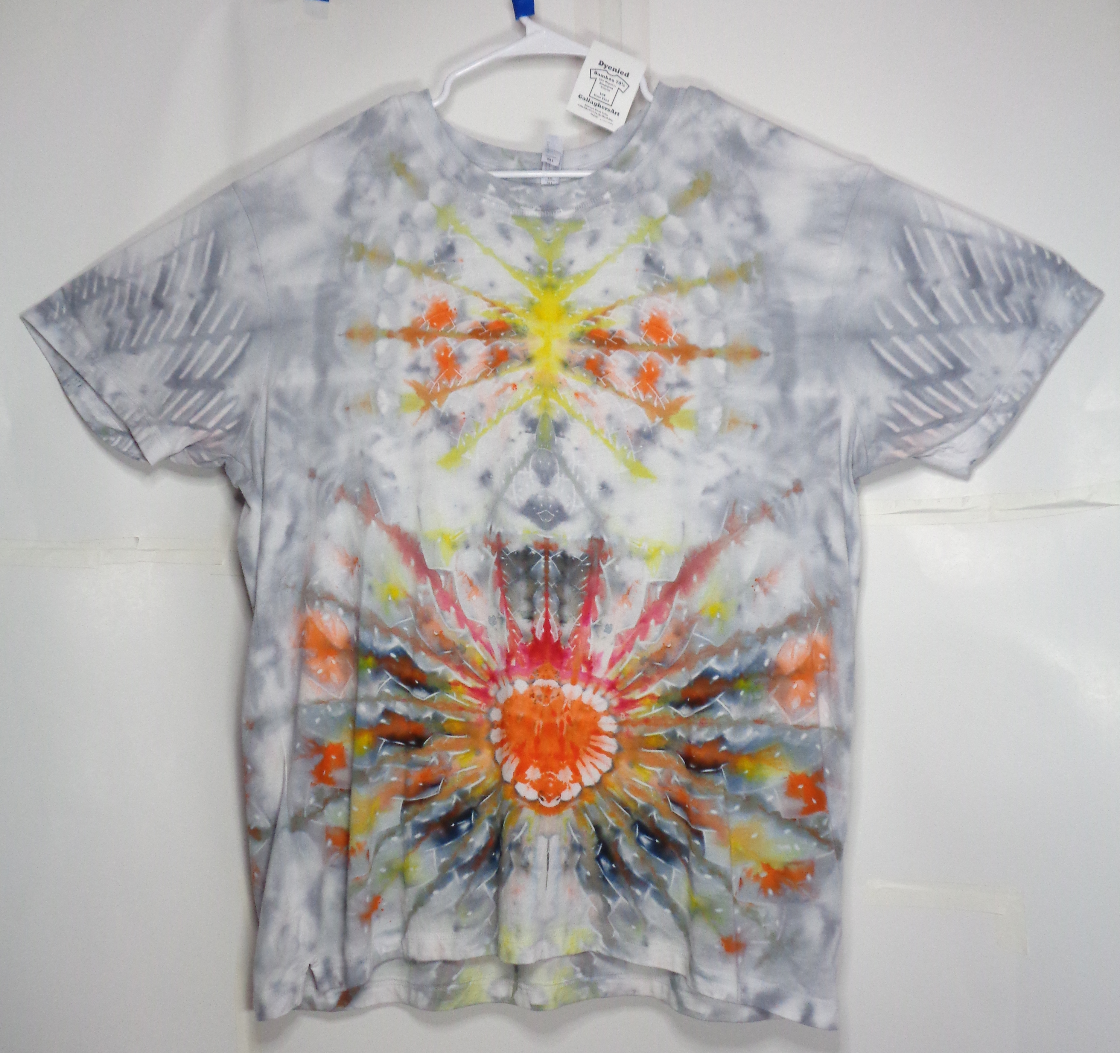 Gallaghersart 88 f from Tie Dyenied #88 2XL Dual Mandalas, Unisex Bamboo / Ringspun Cotton 5.3oz  - #88