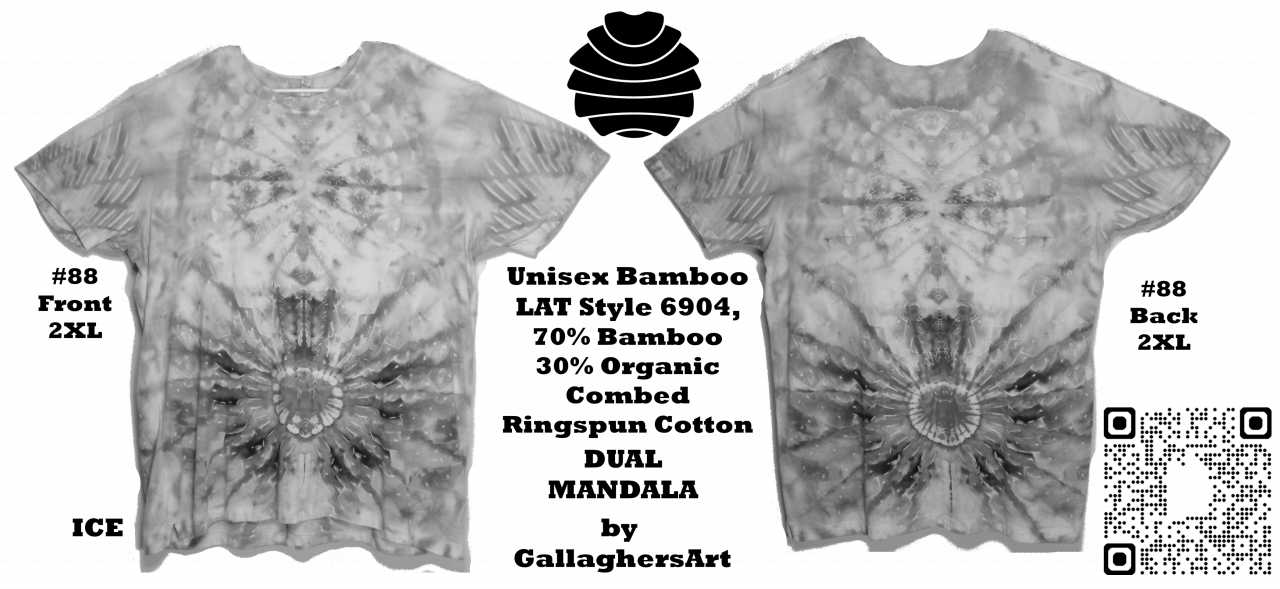 Gallaghersart 88 ga from Tie Dyenied #88 2XL Dual Mandalas, Unisex Bamboo / Ringspun Cotton 5.3oz gallaghersart_88_ga.png  - #88 2XL