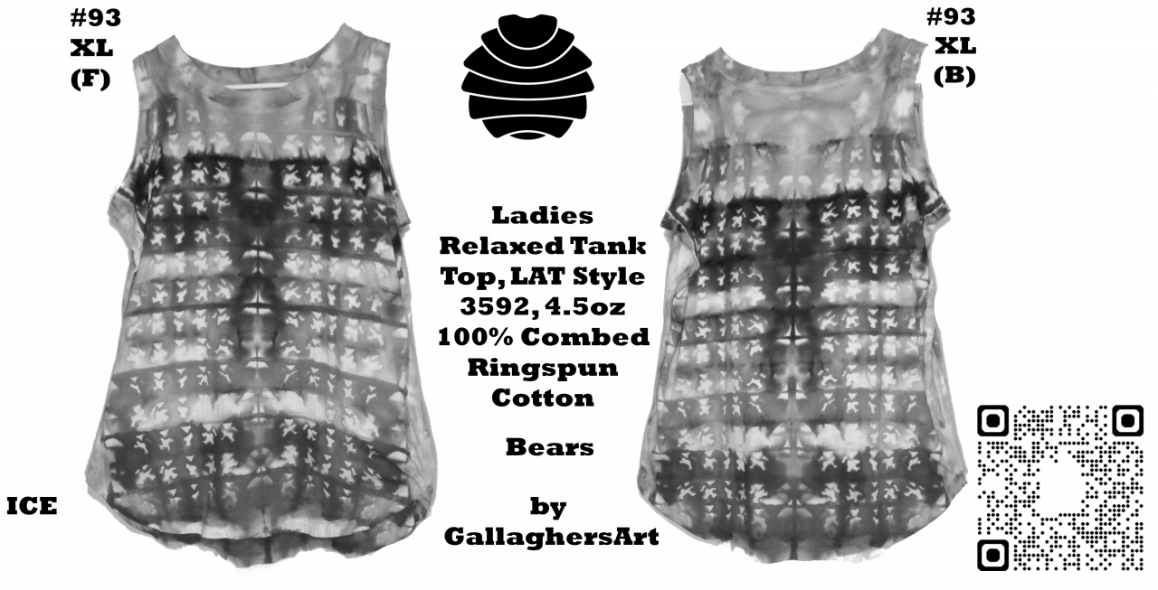Gallaghersart 93 ga from Tie Dyenied #93 XL Shrooms and Bears Ladies Relaxed Tank Top, 4.5oz 100% Combed Ringspun Cotton. gallaghersart_93_ga.png  - #93 XL Shrooms and Bears Ladies Relaxed Tank Top, 4.5oz 100% Combed Ringspun Cotton.
