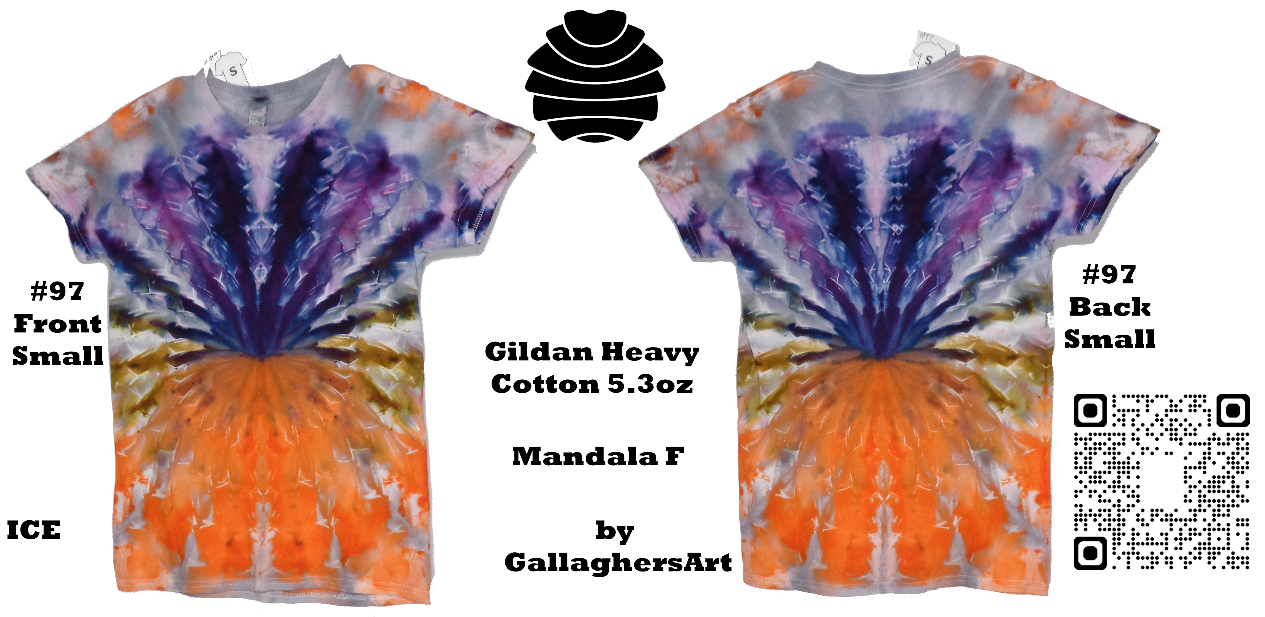 Gallaghersart 97 ga from Tie Dyenied #97 S Mandala, Gildan Heavy Cotton 5.3oz  - #97 Small