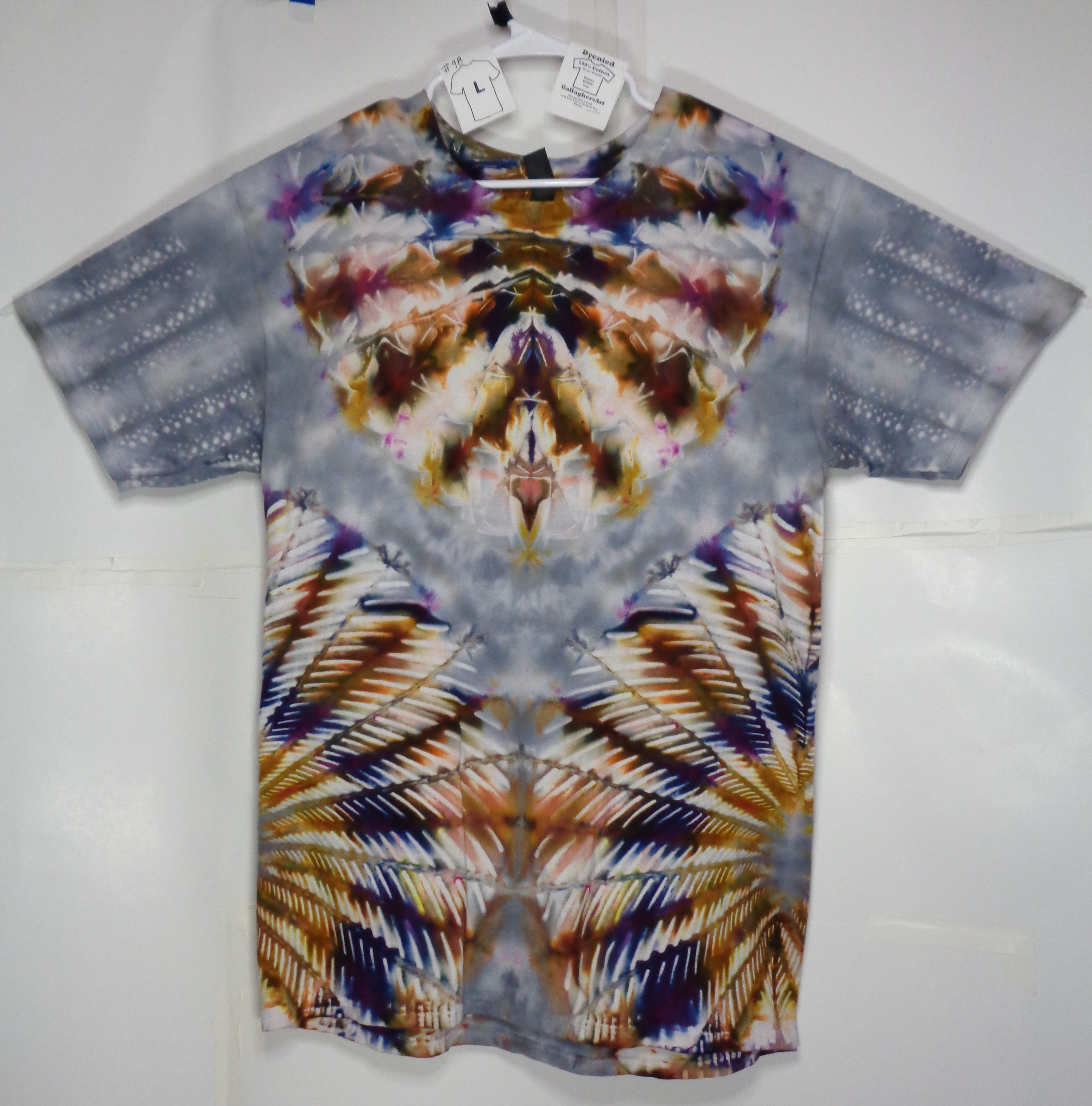 Gallaghersart 98 f from Tie Dyenied #98 L Mandala x3, Dots, Gildan Ultra Cotton 6.1oz, PFD  - #98