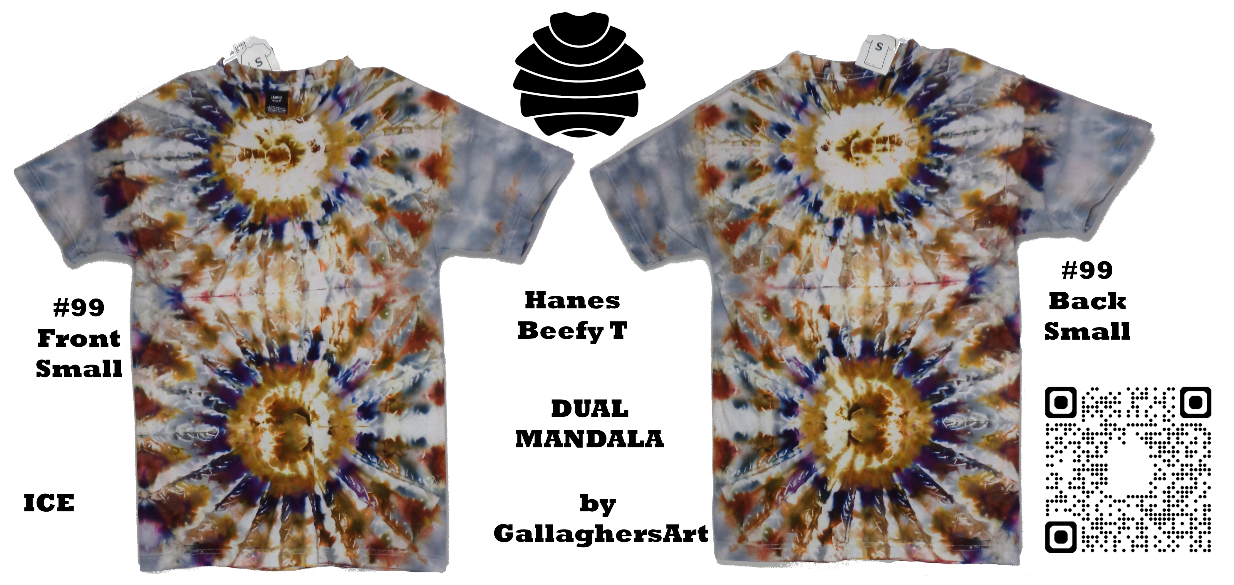 Gallaghersart 99 ga from Tie Dyenied #99 Small Dual Mandala, Beefy T  - #99 Small