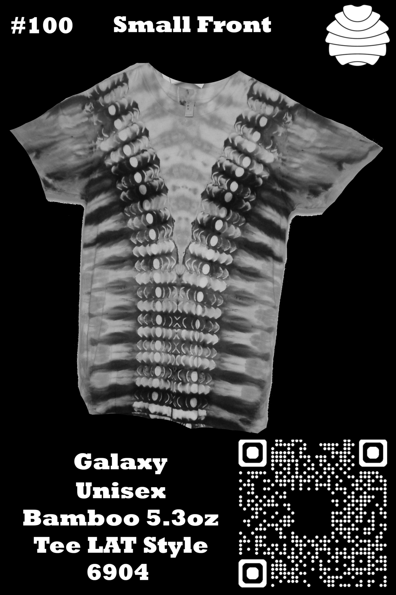 4x6 100 f from Tie Dyenied #100 S Galaxy Split, Unisex Bamboo / Ringspun Cotton 5.3oz 4x6_100_f.png  - #100 S Galaxy Split, Unisex Bamboo / Ringspun Cotton 5.3oz
