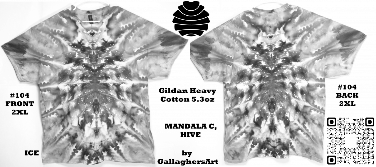 Gallaghersart 104 ga from Tie Dyenied #104 2XL Mandala with Hive, Gildan Heavy Cotton 5.3oz gallaghersart_104_ga.png  - #104 2XL