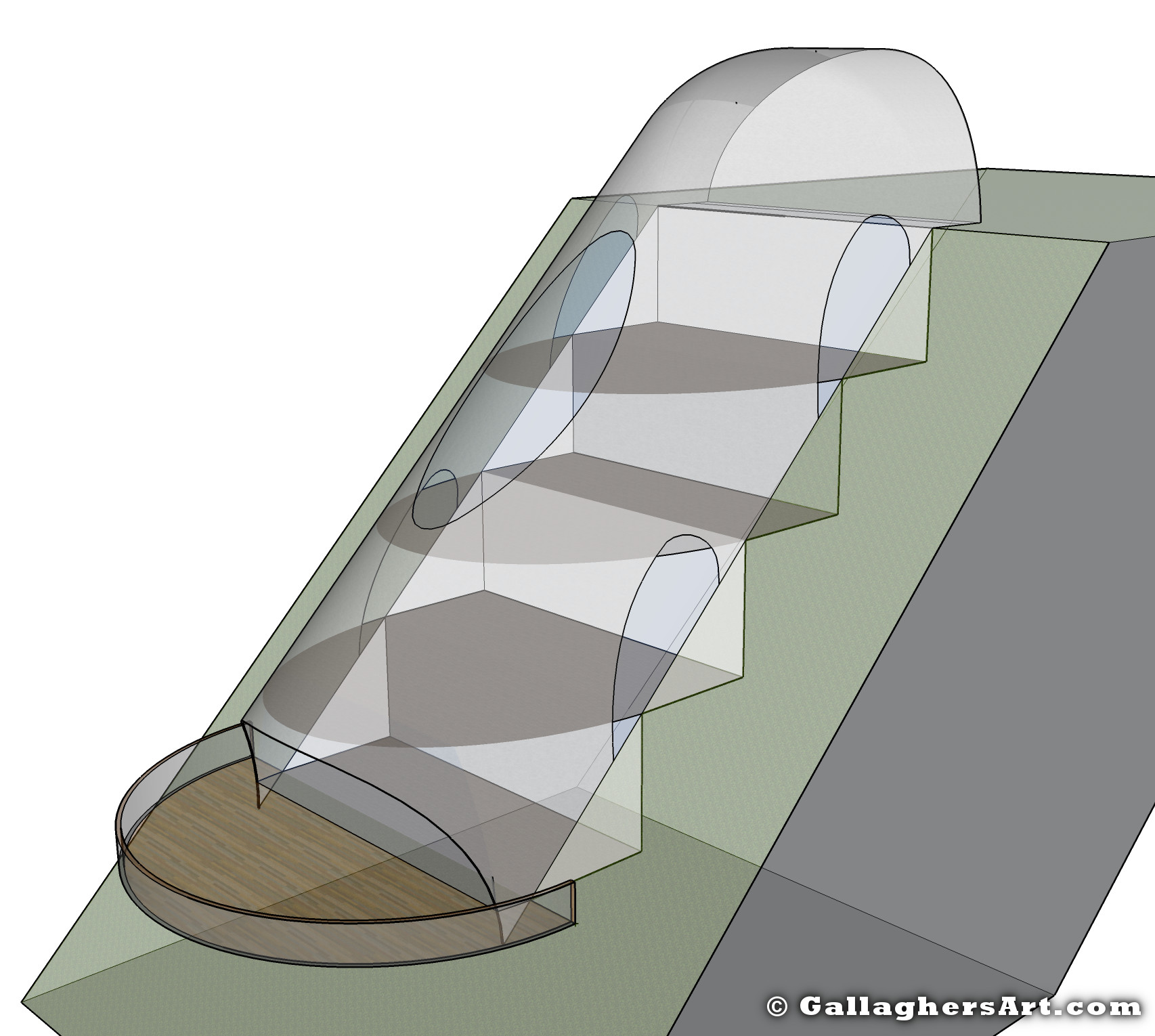Gallaghersart slope 02 xray from Dome on a Hill {inner:name}.{inner:extension} - X-Ray View