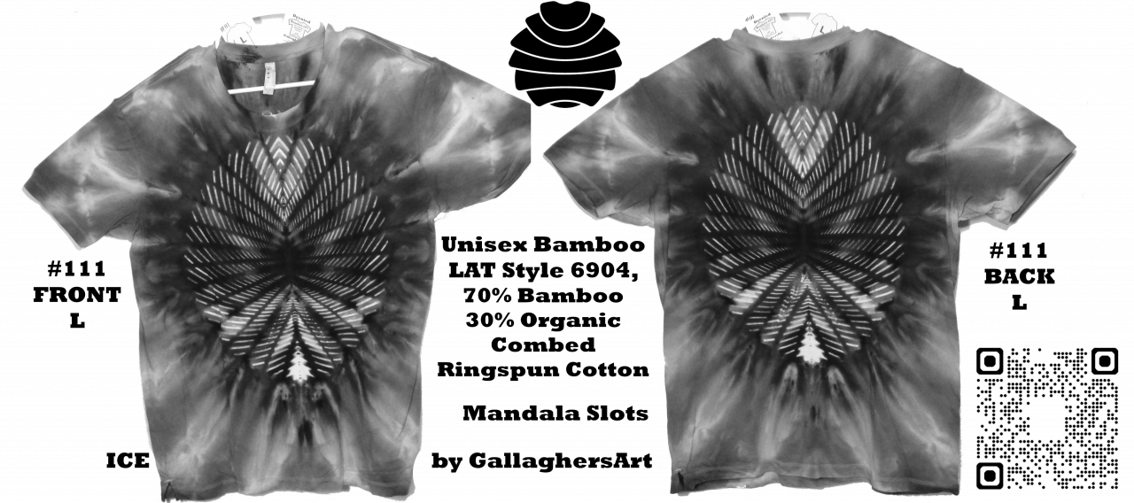 Gallaghersart 111 ga from Tie Dyenied #111 Large Mandala Slots. Unisex Bamboo / Ringspun Cotton 5.3oz gallaghersart_111_ga.png  - #111 Large