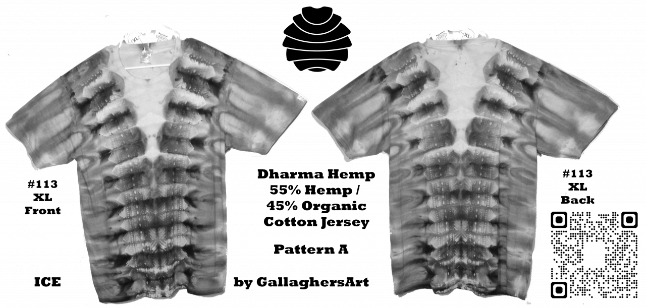 Gallaghersart 113 ga from Tie Dyenied #113 XL Pattern A. Hemp and Organic Cotton 7.5 oz T-Shirt gallaghersart_113_ga.png  - #113 XL