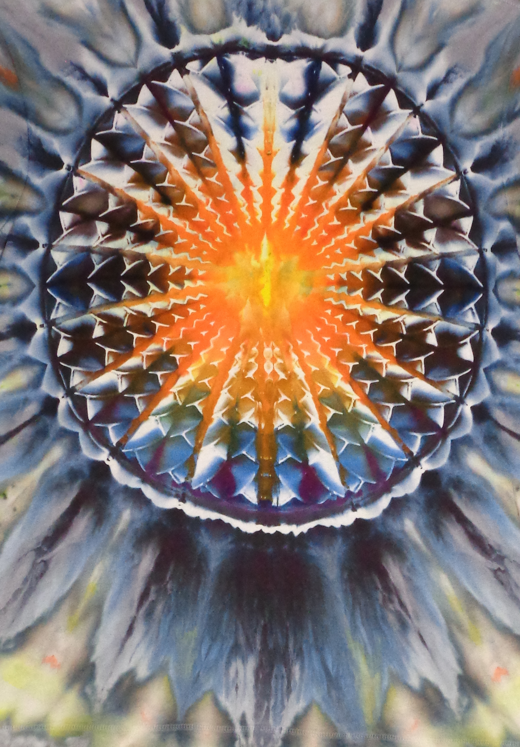 Gallaghersart 128 cut from Tie Dyenied #128 XL Mandala, Unisex Bamboo / Ringspun Cotton 5.3oz  - #128