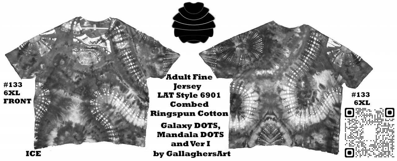 Gallaghersart 133 ga-2 from Tie Dyenied #133 6X Large Galaxy Dots, Mandala's, LAT Style 6901 Combed Ringspun Cotton gallaghersart_133_ga-2.png  - #133 6XL