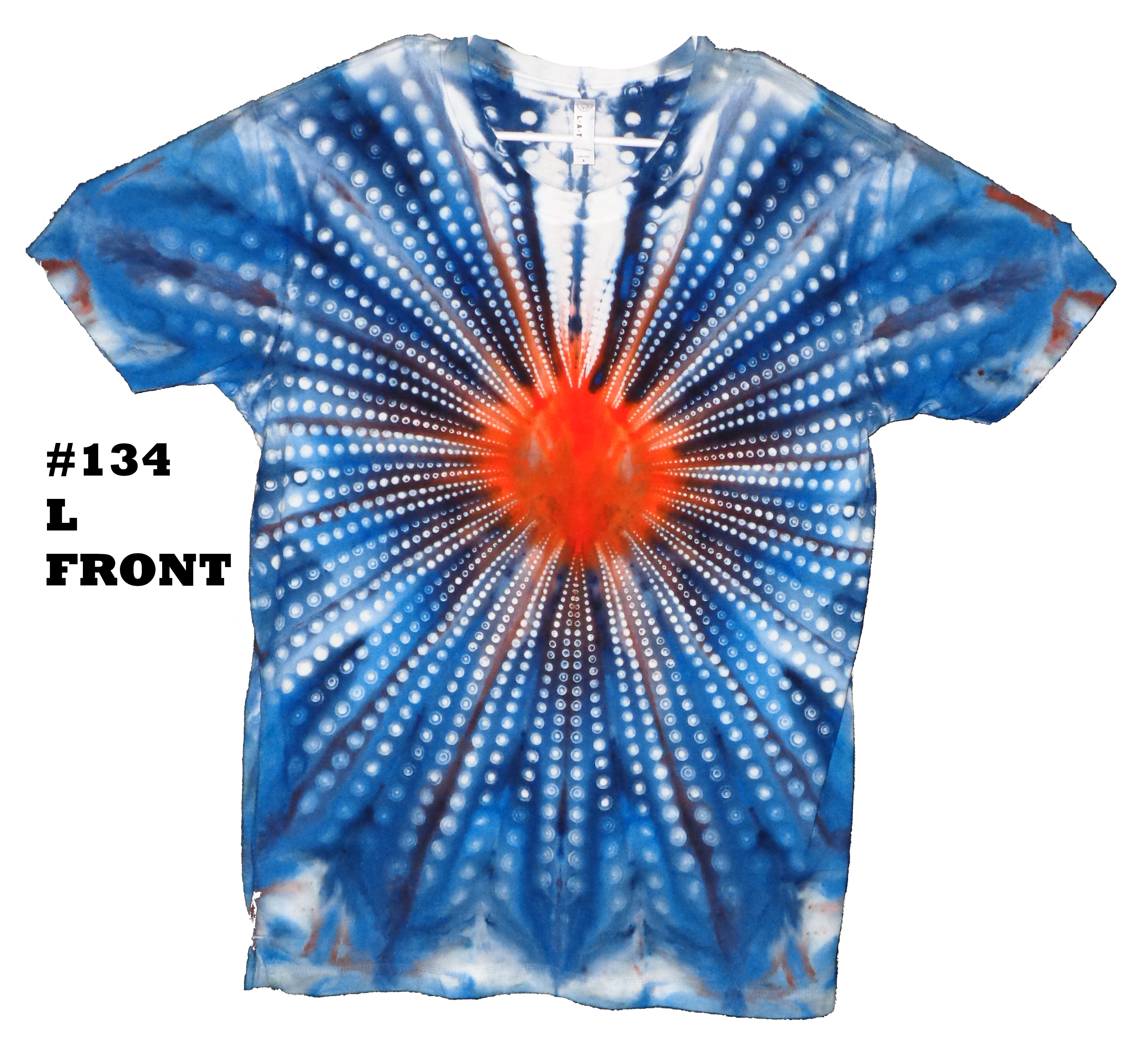 Gallaghersart 134 f from Tie Dyenied #134 Large, Mandala Dots Big, Unisex Bamboo / Ringspun Cotton 5.3oz  - #134