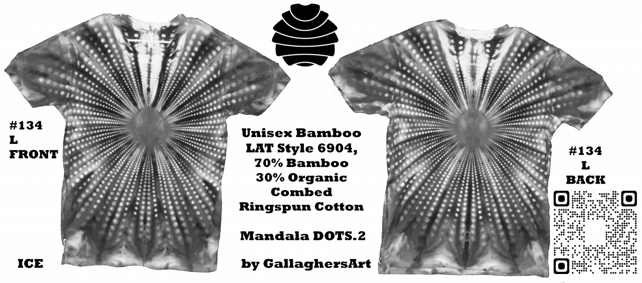 Gallaghersart 134 ga from Tie Dyenied #134 Large, Mandala Dots Big, Unisex Bamboo / Ringspun Cotton 5.3oz gallaghersart_134_ga.png  - #134