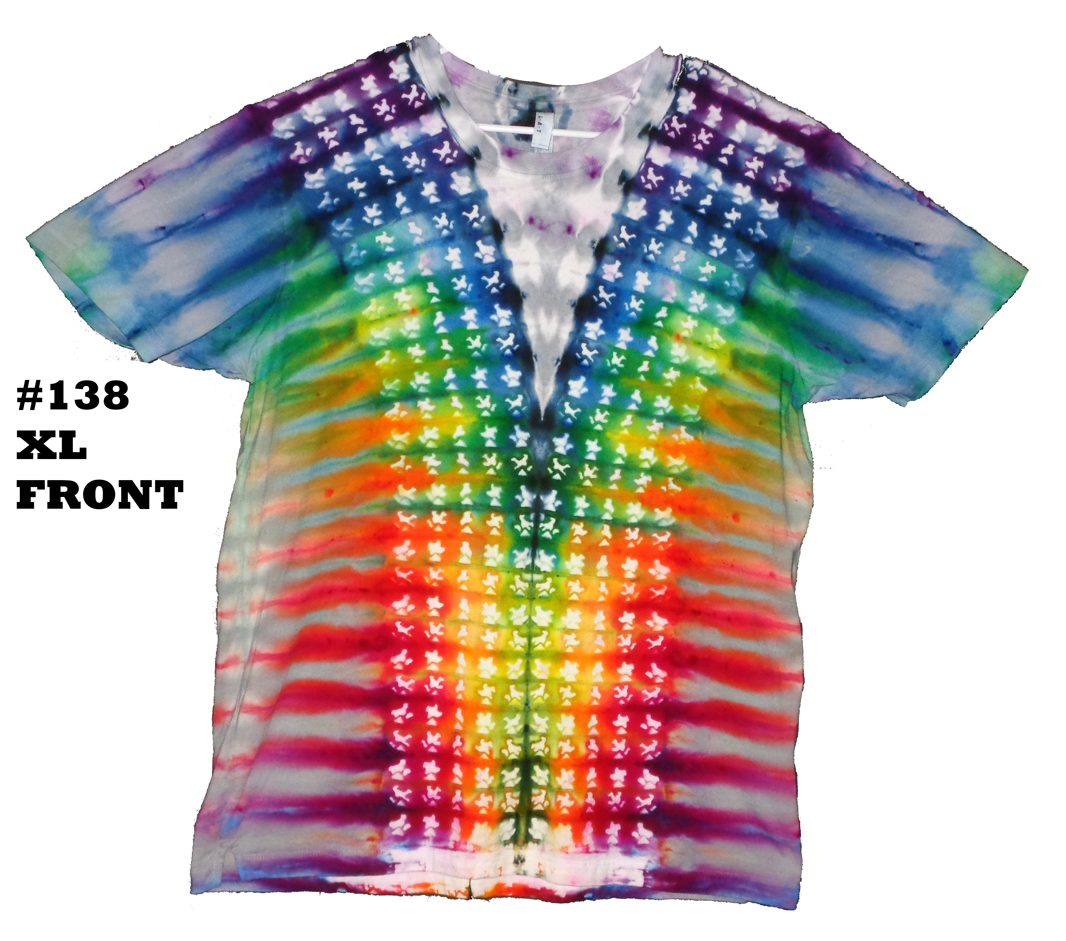Gallaghersart 138 f from Tie Dyenied #138 XL, Up Side Down Bears. Unisex Bamboo 5.3oz Tee LAT Style 6904 Combed Ringspun Cotton 