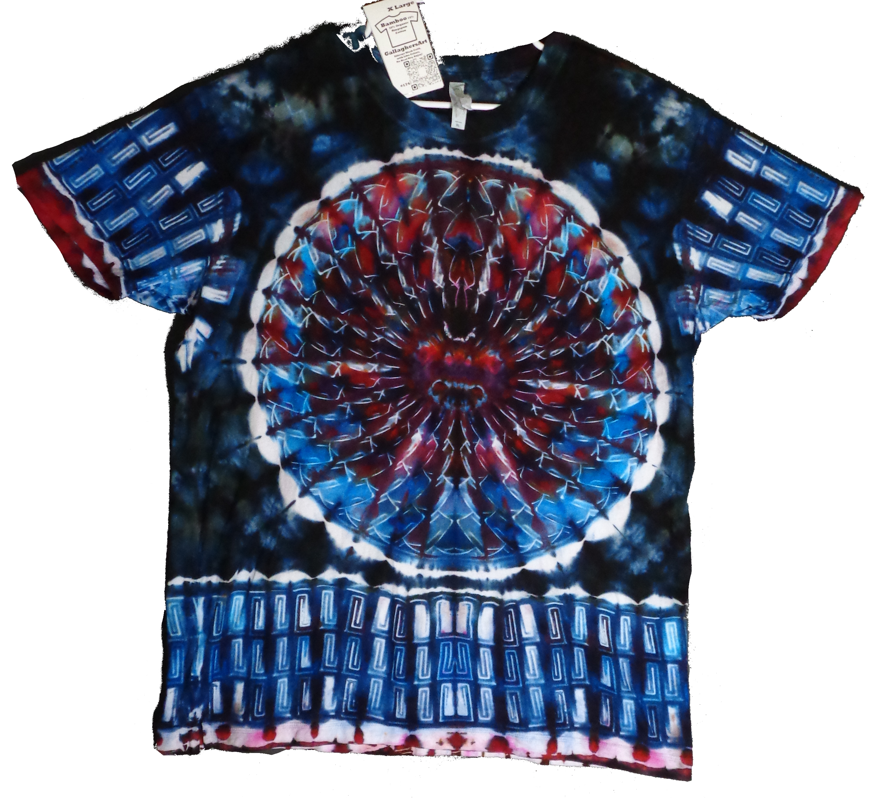 174 f from Tie Dyenied #174 XL Bamboo, Dyenied Mandala and Dyenied Spirals, Unisex Bamboo 5.3oz Tee LAT Style 6904 Combed Ringspun Cotton  - #174 XL