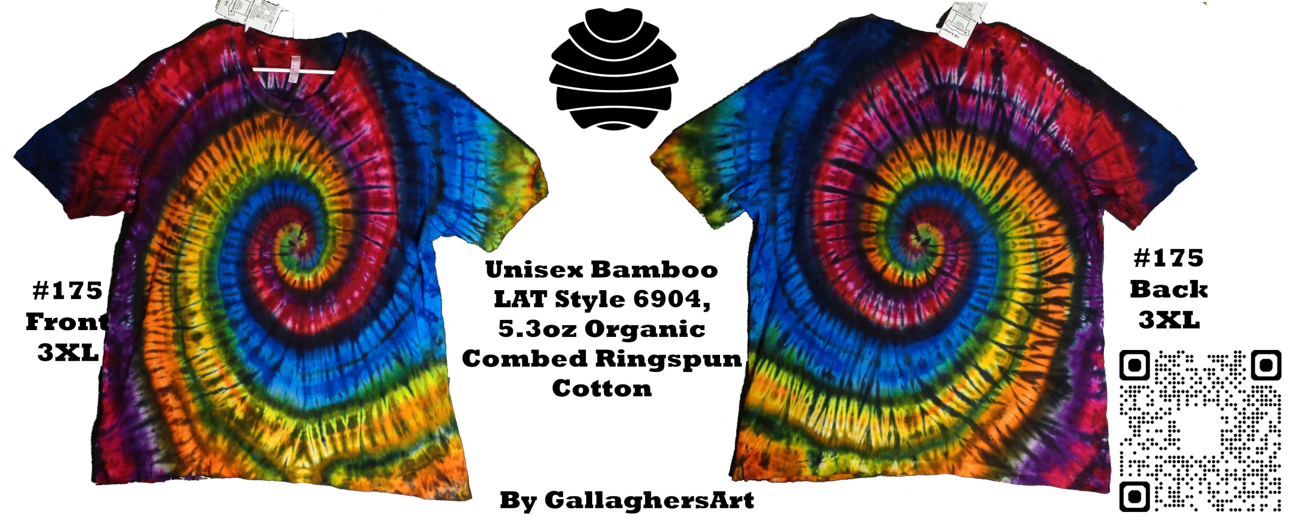 175 ga from Tie Dye #175 3XL Bamboo, Spiral, Unisex Bamboo 5.3oz LAT Style 6904  - #175 3XL