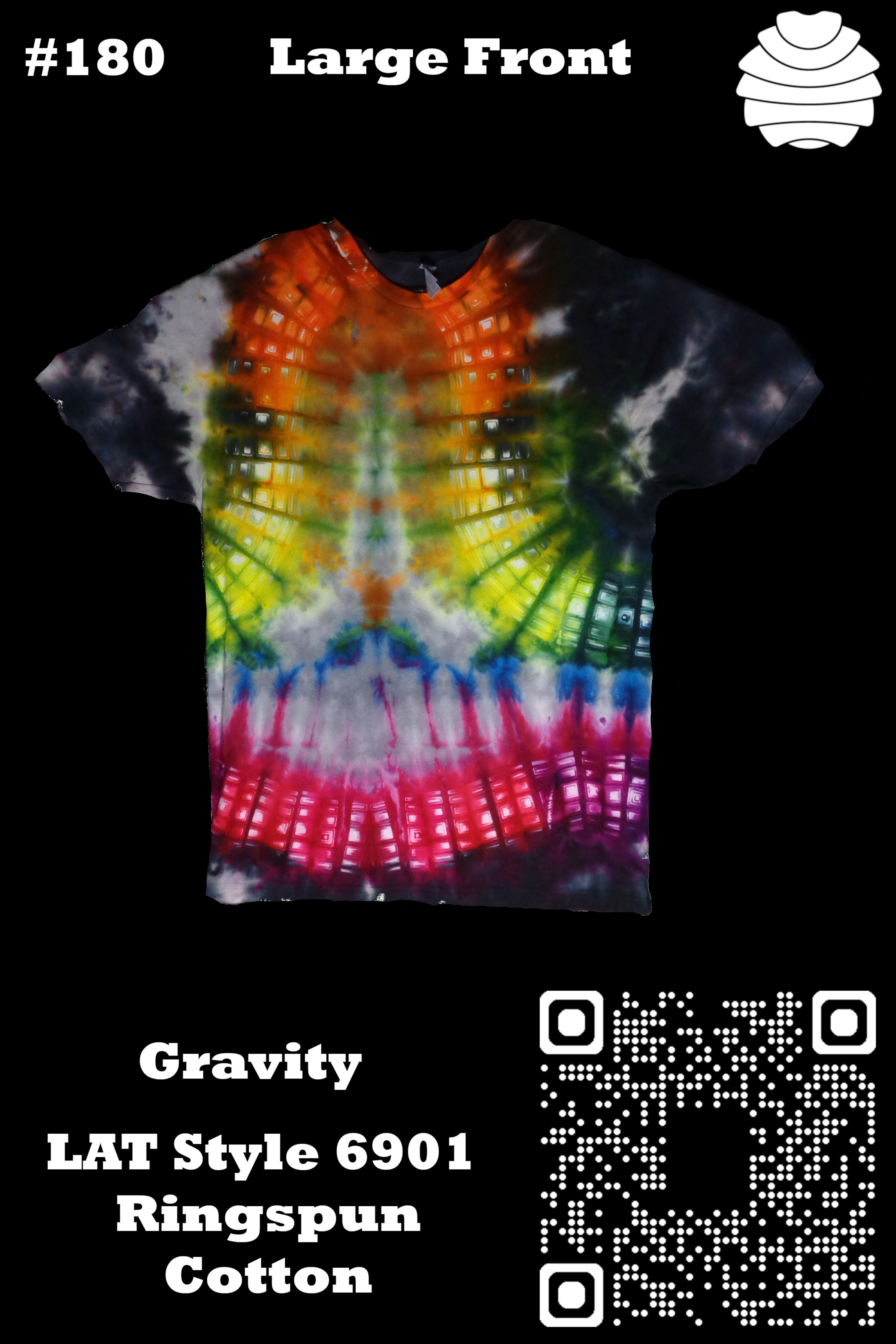 4x6 180 f from Tie Dyenied #180 Large Galaxy Squares LAT Style 6901 Combed Ringspun Cotton  - #180 Large Galaxy Squares LAT Style 6901 Combed Ringspun Cotton