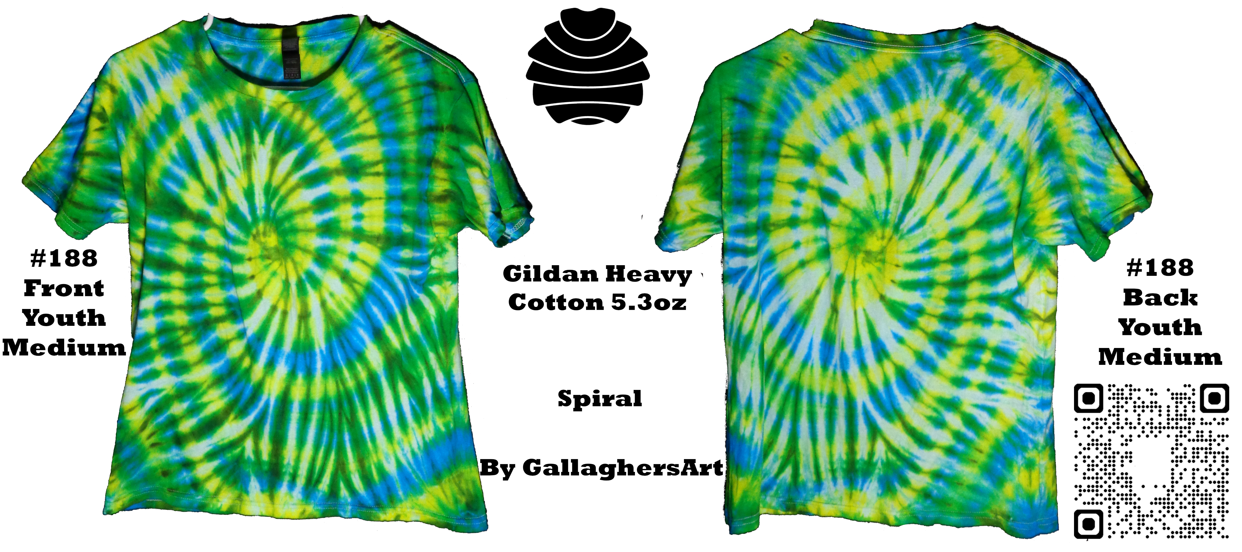188 ga from Tie Dye #188 Youth Medium Spiral Gildan Heavy Cotton 5.3oz  - #188 Youth Medium Spiral Gildan Heavy Cotton 5.3oz