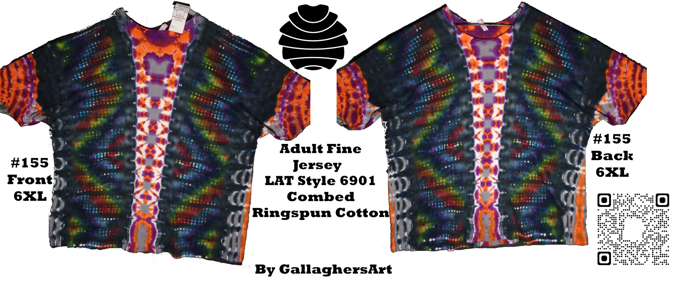 155 ga from Tie Dyenied #155 6XL Large, Redux Blocks B, LAT Style 6901 Combed Ringspun Cotton  - #155 6XL Large, Redux Blocks B, LAT Style 6901 Combed Ringspun Cotton