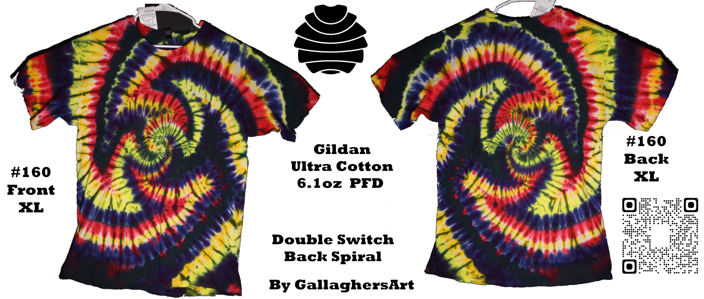 160 ga from Tie Dye #160 X Large Double Switchback Gildan Ultra Cotton 6.1oz, PFD  - #160 X Large Double Switchback Gildan Ultra Cotton 6.1oz, PFD