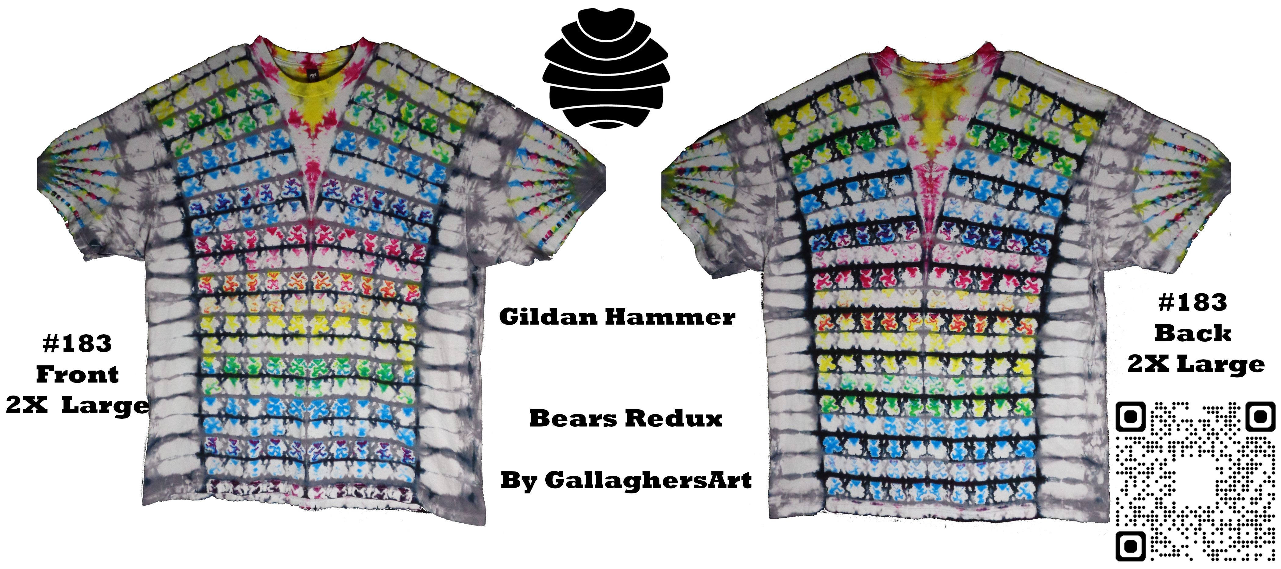 183 ga from Tie Dyenied #183 2XL Bears Redux Gildan Hammer Ringspun Cotton 6.0 oz.  - Tie Dyenied #183 2XL Bears Redux Gildan Hammer Ringspun Cotton 6.0 oz.